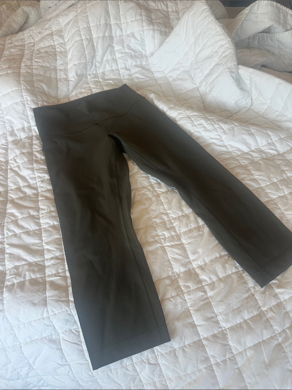 lululemon athletica Olive-Gray High-Rise Cropped Leggings